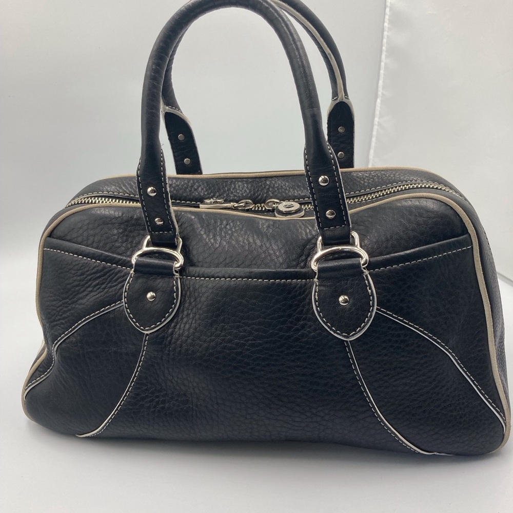 Cole Haan Buttery Soft Black Pebbled Leather Satchel ~Village F04